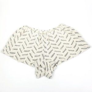 KOCH | Textured Knit Herringbone Shorts White Grey
